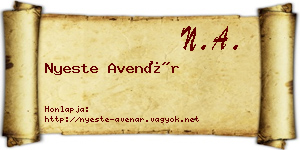 Nyeste Avenár névjegykártya